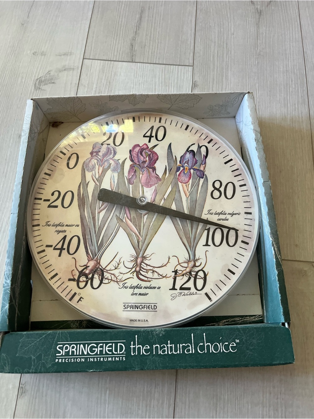 Purple Iris Floral Wall Thermometer